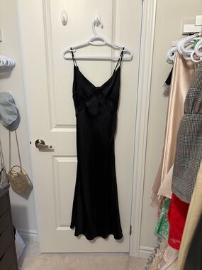 2/50$ Dynamite Black Satin Slip Maxi Dress